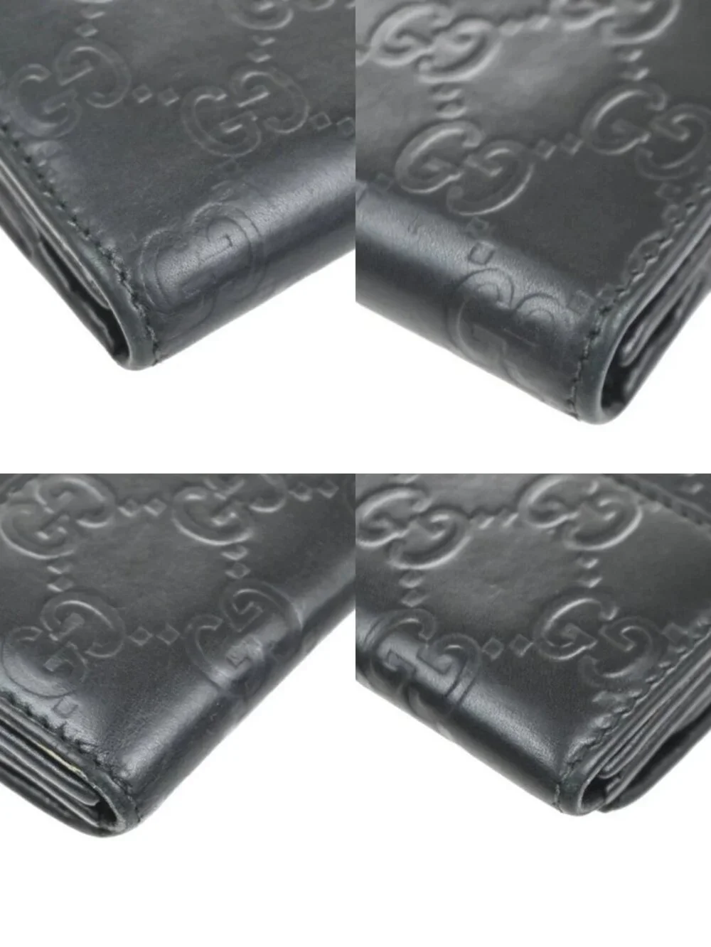 GUCCI Logo Guccissima GG Lovely Heart Bifold Long Wallet Leather Black 02KD033 - Picture 16 of 16
